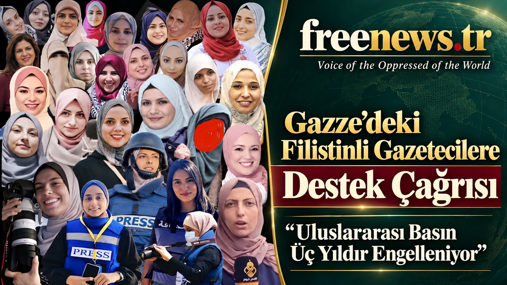 Gazze’deki Filistinli Gazetecilere Destek Çağrısı: “Uluslararası Basın Üç Yıldır Engelleniyor”