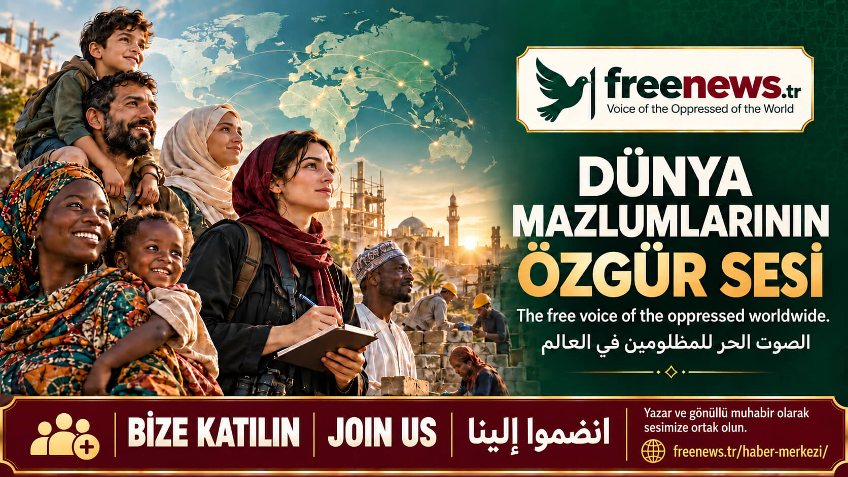 Dünya mazlumlarının Özgür Sesiyiz
