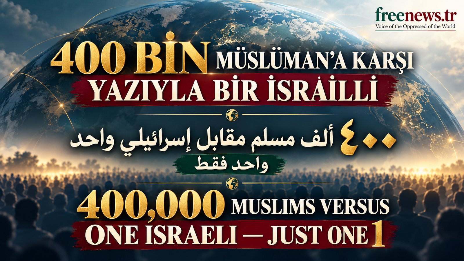 400 Bin Müslüman’a Karşı “Yazıyla 1” İsrailli